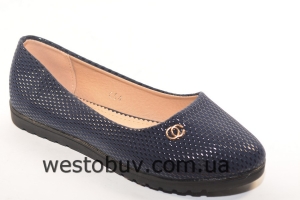 Синие балетки для женщин С54