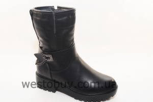 Зимние женские ботинки цепочки "под черненное серебро"M3-31