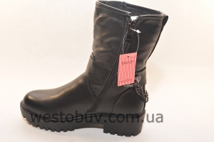 Зимние женские ботинки цепочки "под черненное серебро"M3-31