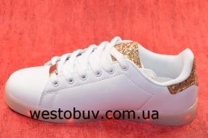 Слипоны женские с золотистыми вставками 7936F1-12
