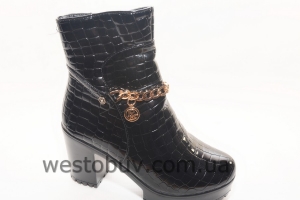 Ботинки на зиму для женщин золотистая фурнитура 015S