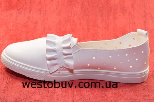 Мокасины женские с рюшкой 8-33a