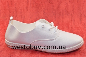 Белюсенькие мокасины на шнурках 645-Y