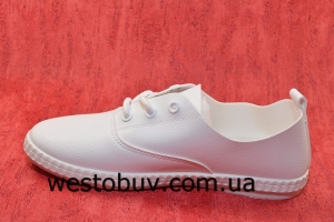 Белюсенькие мокасины на шнурках 645-Y