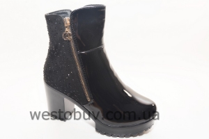 Зимние ботинки женские стразы 011LA