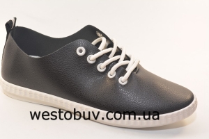 Черные мокасины на белой подошве 89-79