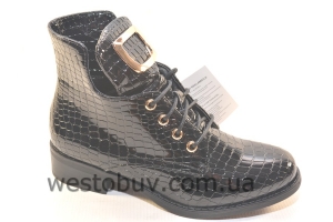 Лаковые ботинки золотистая фурнитура 573-4