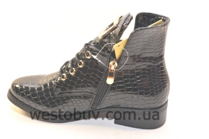 Лаковые ботинки золотистая фурнитура 573-4