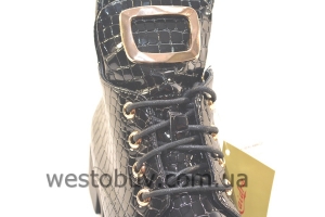 Лаковые ботинки золотистая фурнитура 573-4