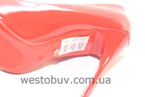 Туфли женские красная экко-кожа ZJ-08