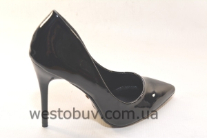 Туфли женские черная экко-кожа ZJ-08