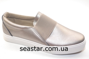 Серебристые мокасины для женщин NB72c