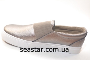 Серебристые мокасины для женщин NB72c