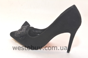 Женские туфли бантик в стразах 1116-1