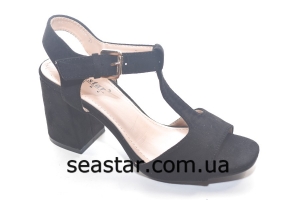 Женские черные босоножки LL-58b