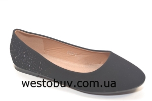 Балетки женские черные стразы 5038-2