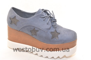 Туфлина для женщин серебристые звездочки GG-35a