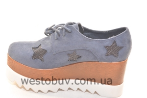 Туфлина для женщин серебристые звездочки GG-35a