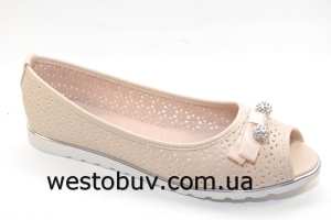 Балетки женские с открытым носочком 212-19