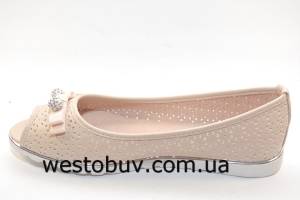 Балетки женские с открытым носочком 212-19