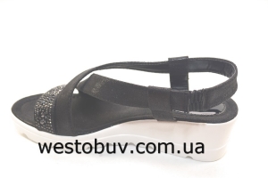 Босоножки женские  стразы черные 8162-1