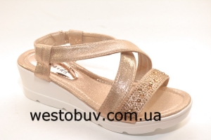 Золотистые босоножки  8162-3