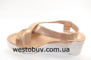Золотистые босоножки  8162-3