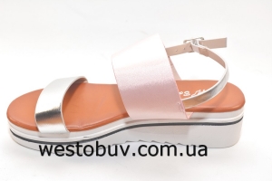 Стильные босоножки серебристого цвета З519-2a