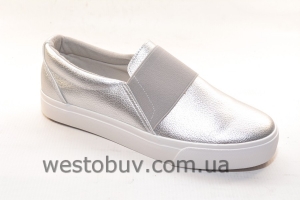 Серебристые мокасины для женщин  NB72P