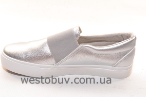 Серебристые мокасины для женщин  NB72P