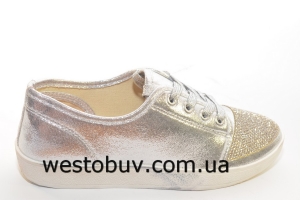 Женские серебристые слипоны  02a