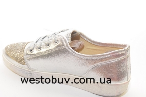 Женские серебристые слипоны  02a