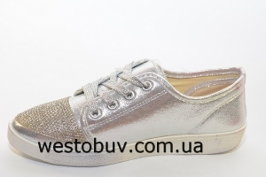 Женские серебристые слипоны  02a