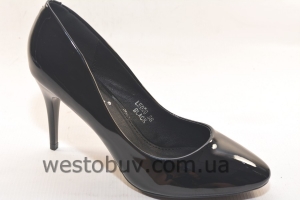 Туфли женские черная экко-кожа LE020