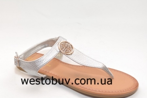 Женские босоножки серебристого цвета WSA13b