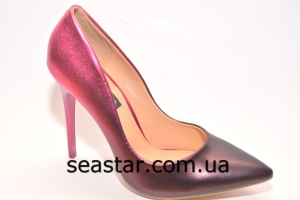 Малиново-черные женские туфли  Sea Star  4503-12