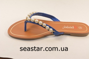 Шлепанцы женские с жемчужными бусинками SL63