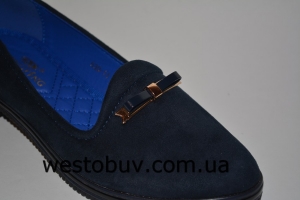 Женские балетки синяя стелька  630-11a
