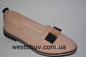 Женские бежевые балетки 630-16a