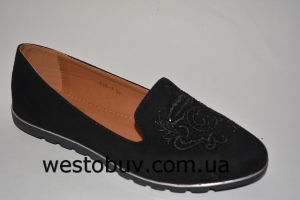 Черные балетки женские Китай 016-1a