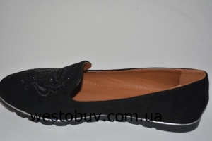 Черные балетки женские Китай 016-1a