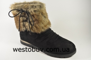 Полусапожки замшевые с мехом  YL418