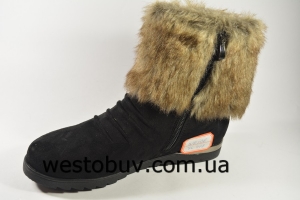 Полусапожки замшевые с мехом  YL418