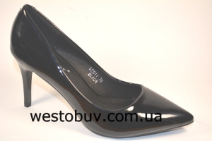 Туфли женские черная экко-кожа LE011b