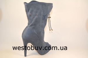 Туфли серо-синие женские SY15b