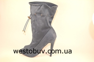 Туфли серо-синие женские SY15b