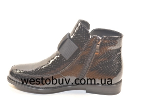 Женские лаковые ботинки ленточный бантик CT787