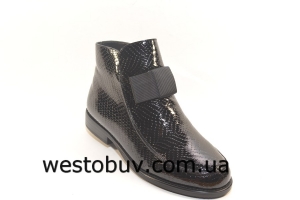 Женские лаковые ботинки ленточный бантик CT787