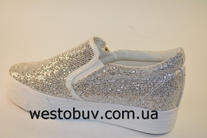 Слипоны молодежные женские с блесками S3 b