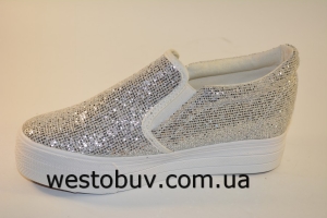 Слипоны молодежные женские с блесками S3 b